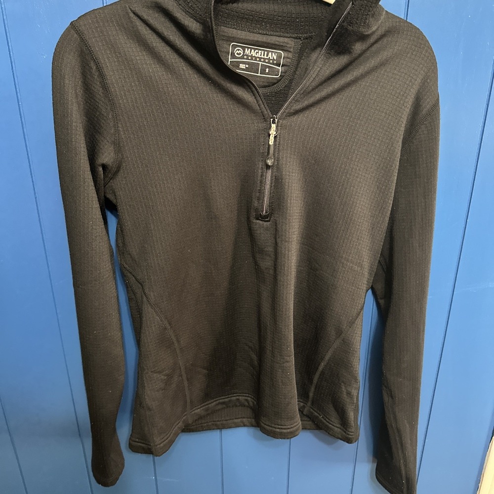 Magellan Women's Jacket Size Small Black Pullover Stretch Half Zip Long‎ Sleeve